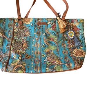Sakroots Blue and Brown Paisley Tote Bag